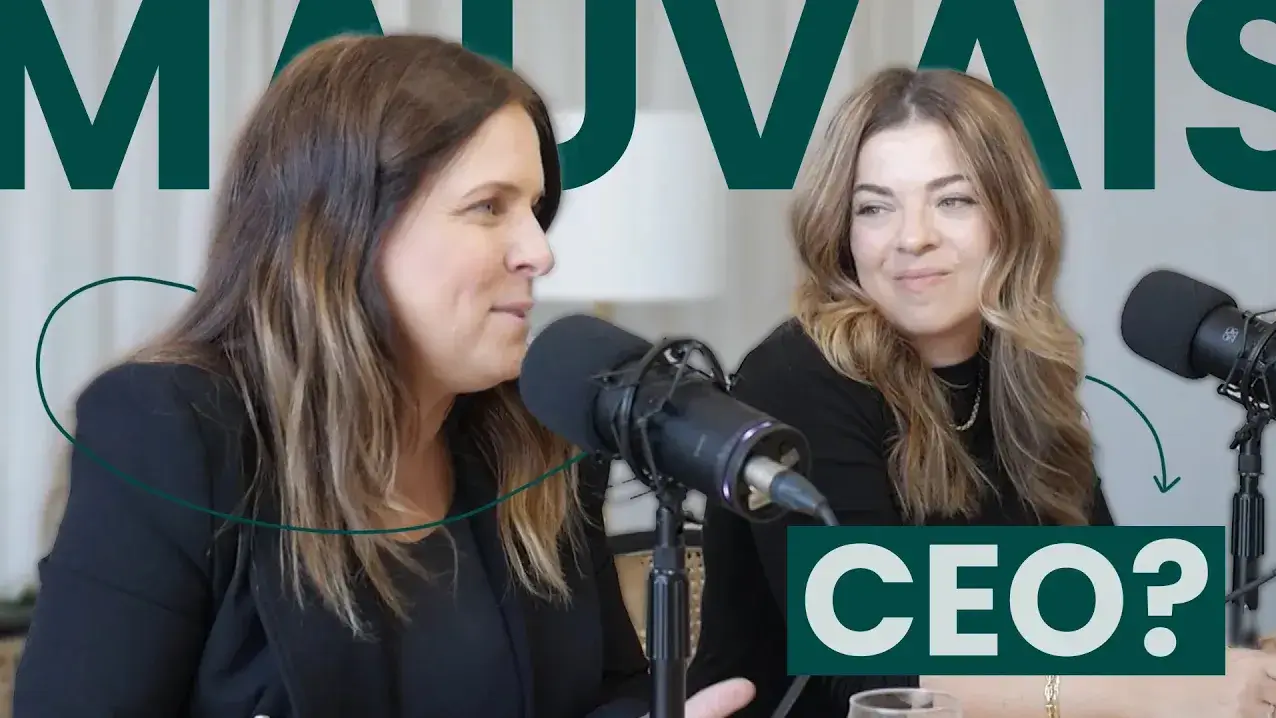 Photo of 2 participants with the text "Mauvais CEO?"