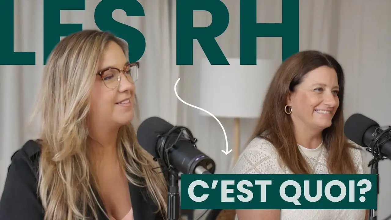 Photo of 2 participants with the text "Les RH c'est quoi?"