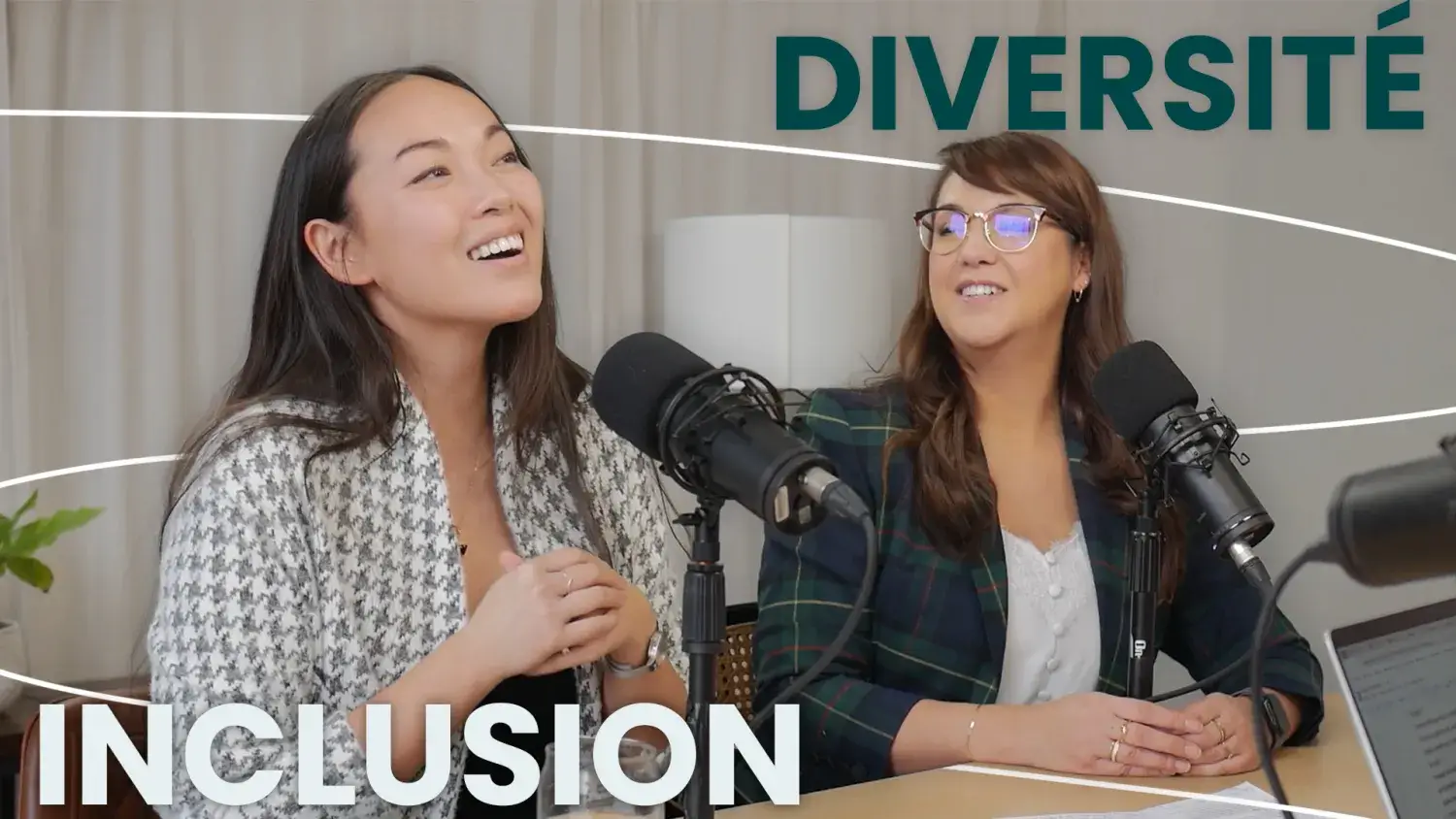 Photo of 2 participants with the text "Diversité -> Inclusion"