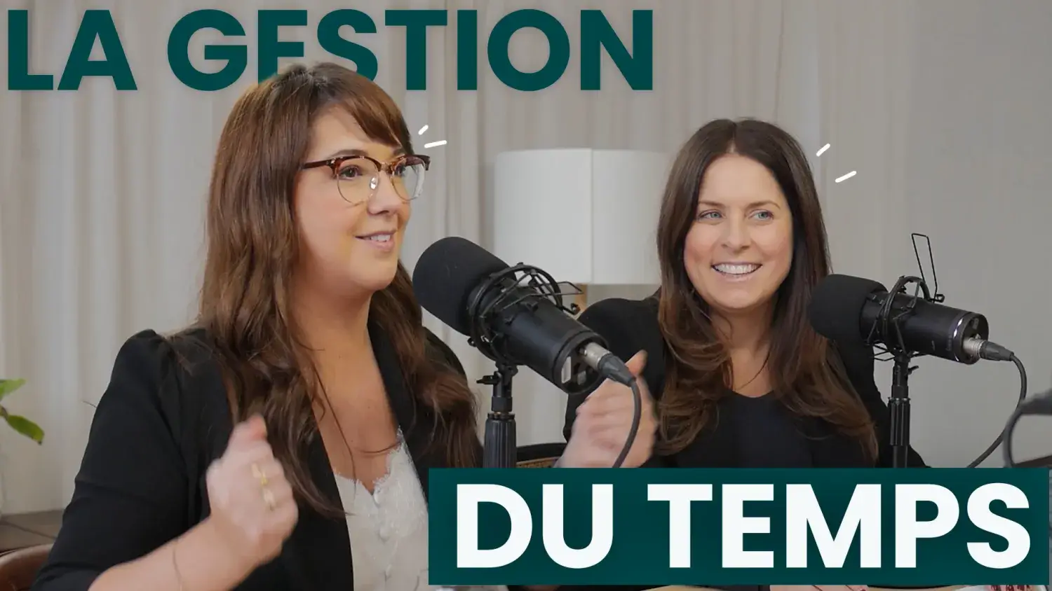 Photo of 2 participants with the text "La gestion du temps"